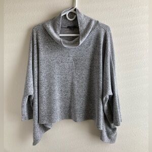 Gyft Heather Gray Cowl Neck Sweater Size S Waterfall Cropped
